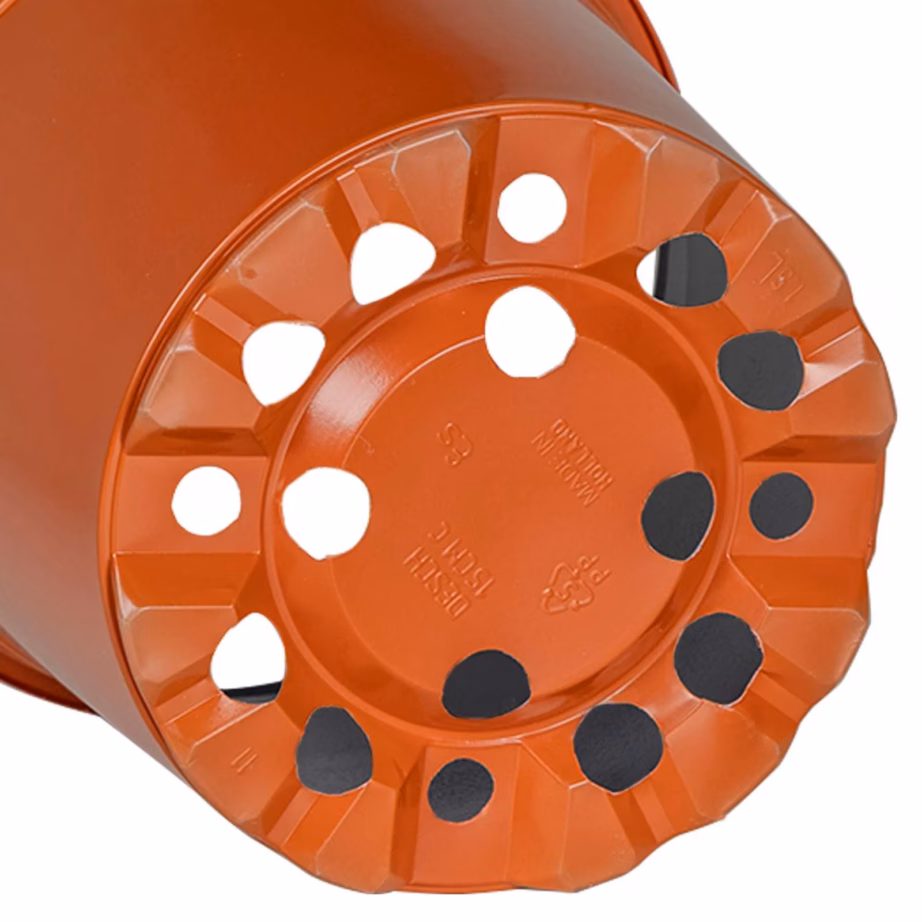 Plastikust lillepotid äravooluavadega, terrakota, Ø 15 x 13 cm, 50 tk – 8