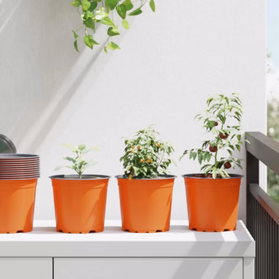 Plastikust lillepotid äravooluavadega, terrakota, Ø 15 x 13 cm, 50 tk komplekt