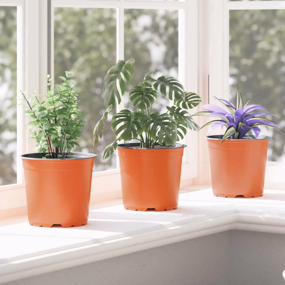 Plastikust lillepotid äravooluavadega, terrakota, Ø 15 x 13 cm, 50 tk komplekt – 5