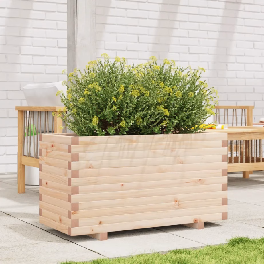 Aia taimekast töötlemata männipuidust, 90 x 40 x 49,5 cm – 3