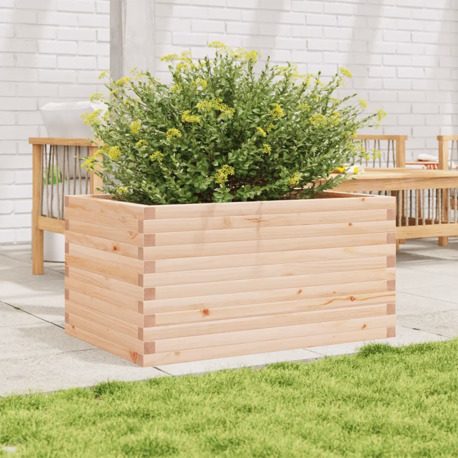 Töötlemata männipuidust aia taimekast, pruun, 90 x 60 x 46 cm – 3