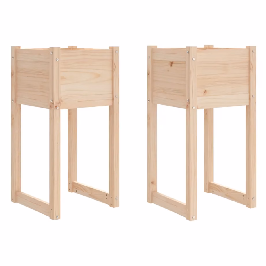 Töötlemata männipuidust taimekastid, 2 tk, 40 x 40 x 81 cm – 2