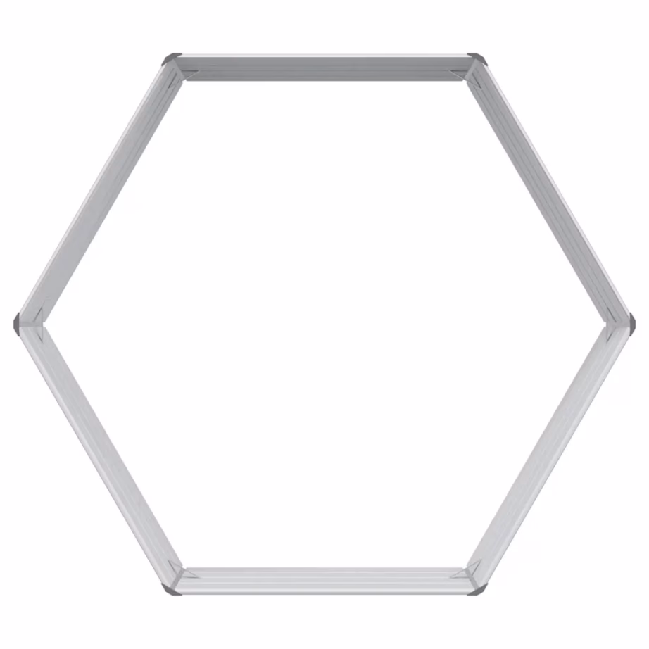 Kuusnurkne tõstetud aiapeenar puidu välimusega tsingitud terasest, 129 x 129 x 45 cm – 8