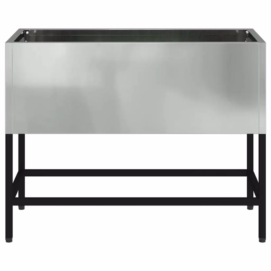 Tõstetud aiapeenar, hõbedane tsinkterasest, 60 x 26 x 45 cm – 5