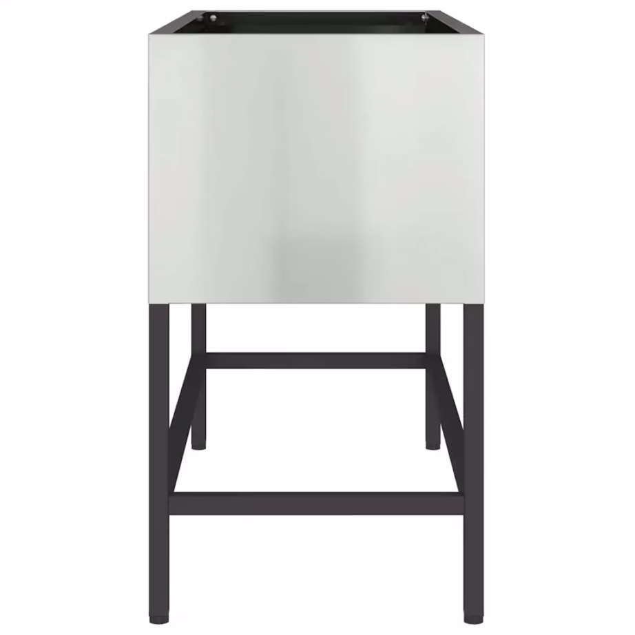 Tõstetud aiapeenar, hõbedane tsinkterasest, 60 x 26 x 45 cm – 6