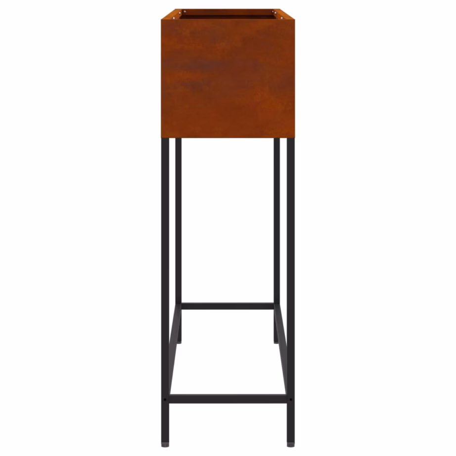 Tõstetud aiapott roostetooni terasest, 100 x 26 x 82 cm – 8