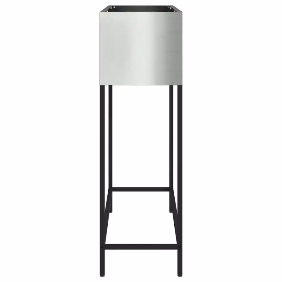 Tõstetud istutuskast aiataimedele, hõbedane tsingitud teras, 100 x 26 x 82 cm – 6