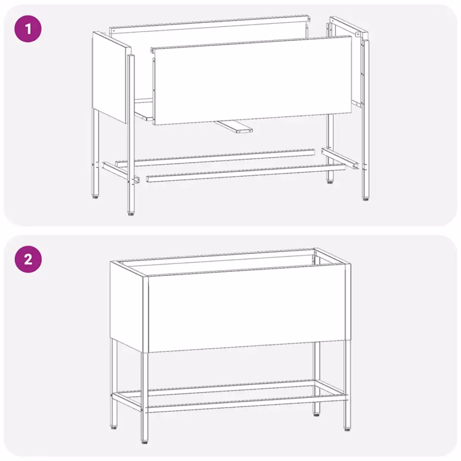 Tõstetud metallist istutuskast roostevärvi, 60 x 26 x 45 cm – 12