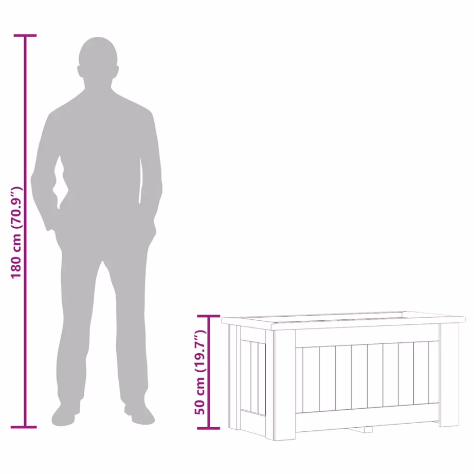 Tõstetud peenrakast immutatud männipuidust, 100 x 50 x 50 cm – 11