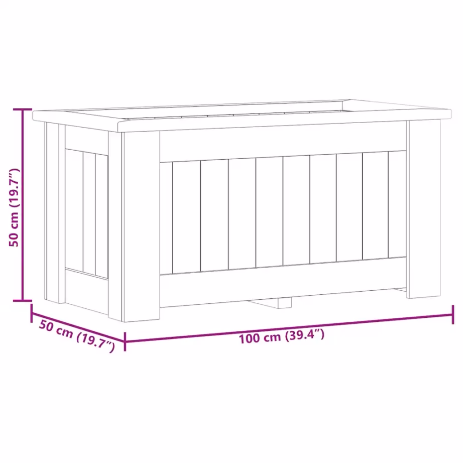 Tõstetud peenrakast immutatud männipuidust, 100 x 50 x 50 cm – 10