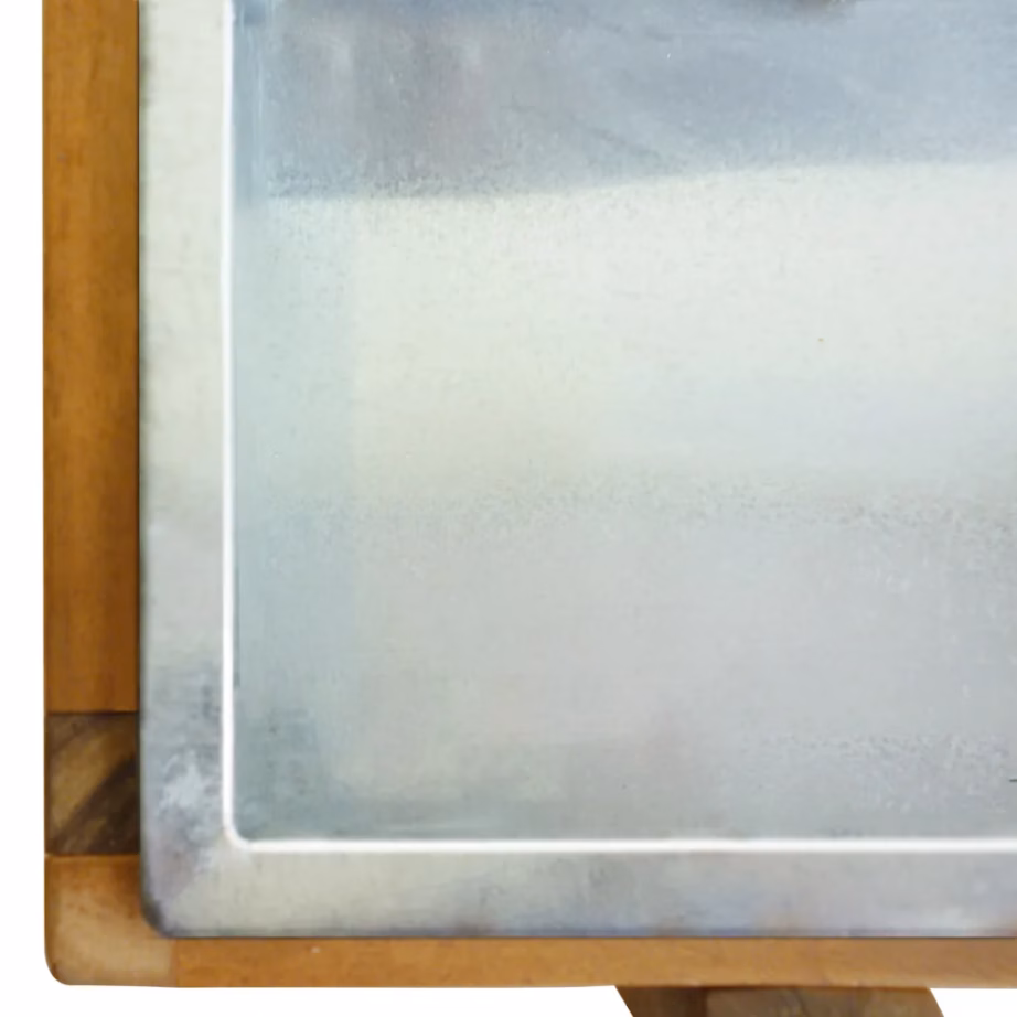 Tõstetud taimelava riiuliga, akaatsiapuit ja tsingitud sisekast, 90 x 30 x 75 cm – 5