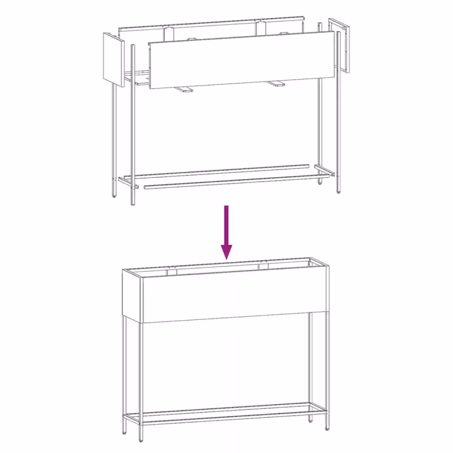Tõstetud aiataimelava, antratsiitne teras, 100 x 26 x 82 cm – 10