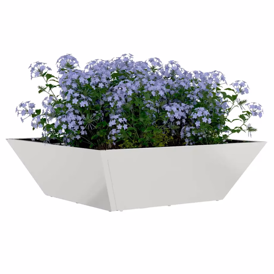 Trapetsikujuline aiapott, 5 tk, hõbedane tsingitud teras, 50 x 50 x 15 cm – 3