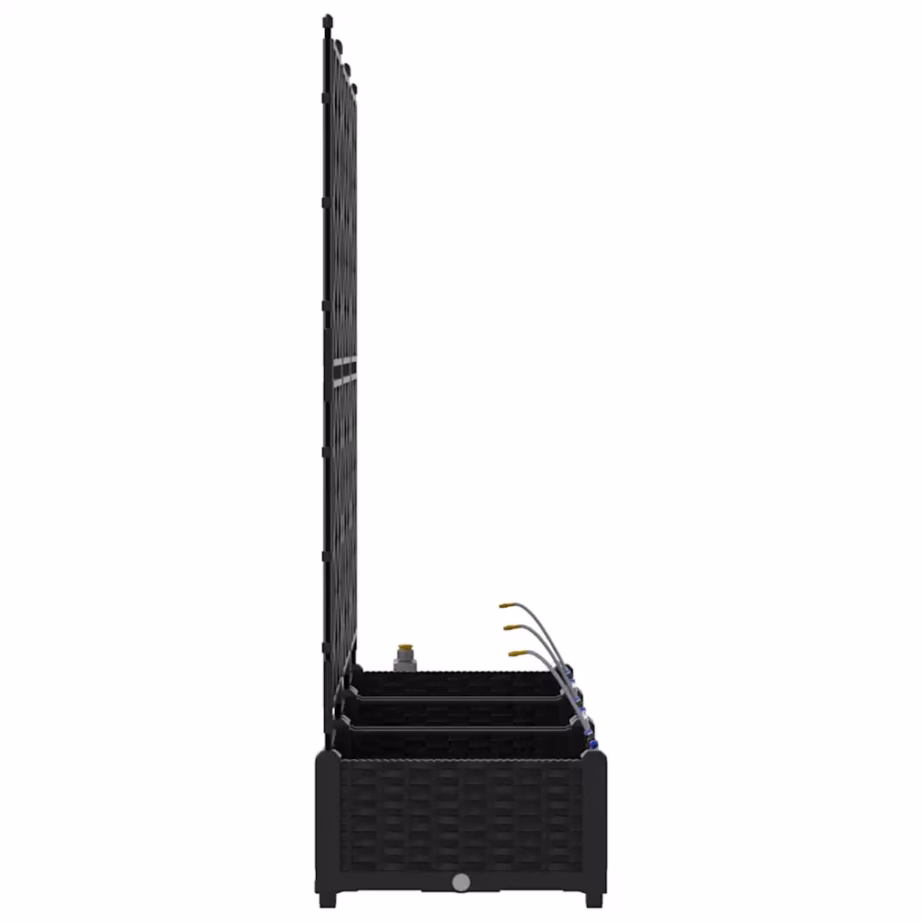 Aia istutuskast trellise ja kastmissüsteemiga, 3 osa, must teras, 120 x 40 x 126 cm – 7