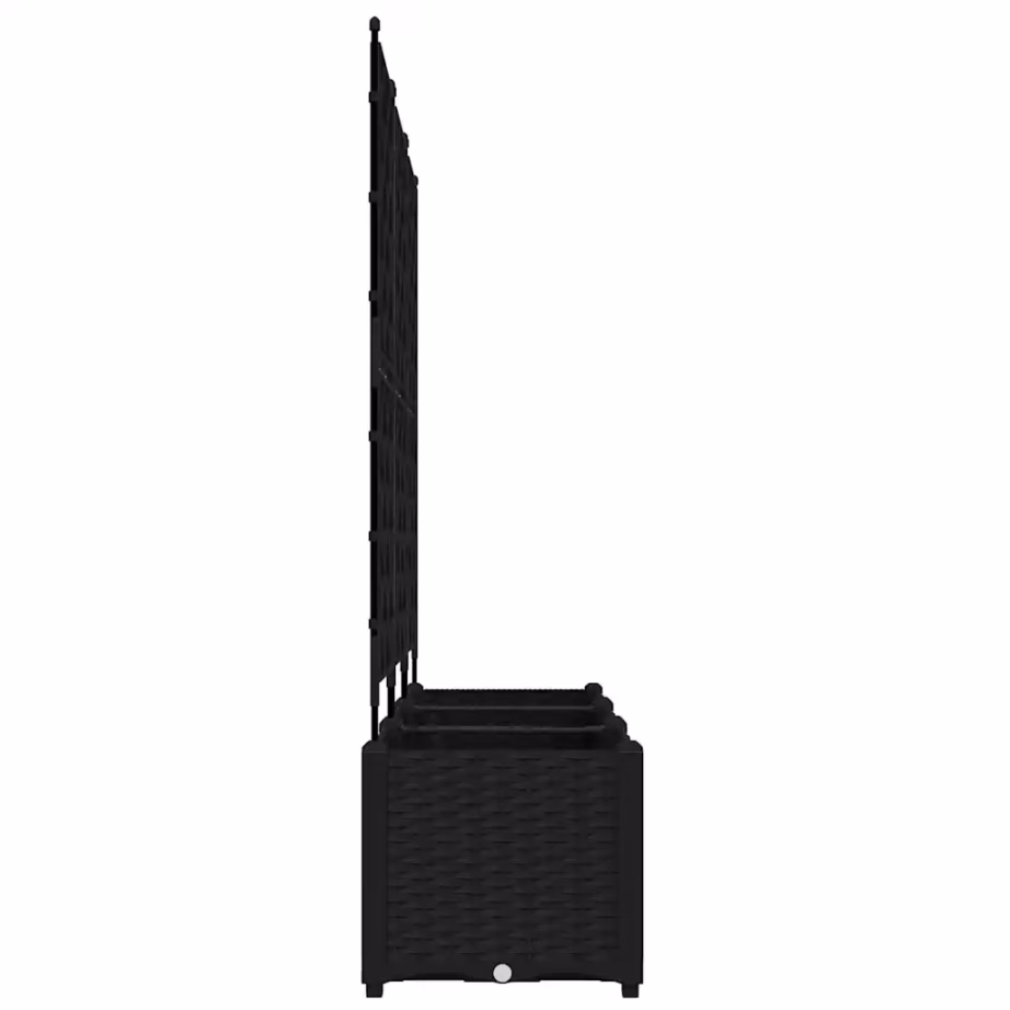 Trellisega aia istutuskastid, 3 tk, must teras, 120 x 40 x 143 cm – 5