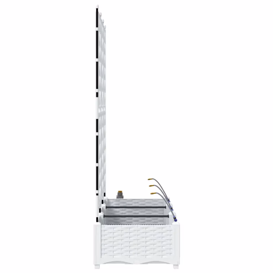 Trellisega terasest aia istutuskastide komplekt, 3 tk, valge, 120 x 40 x 126 cm – 6