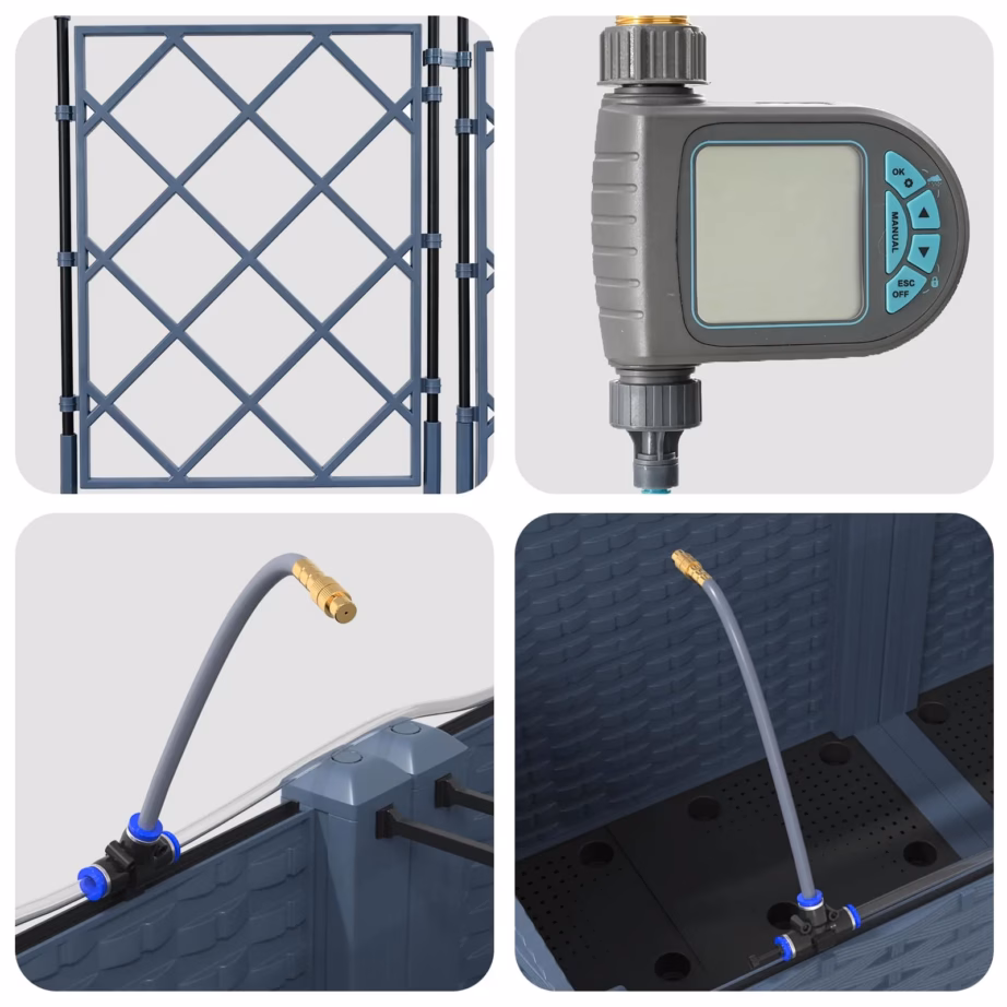 Hall trellisega aiapottide komplekt, 5 tk, teras, välitingimustesse, 120 x 120 x 143 cm – 5