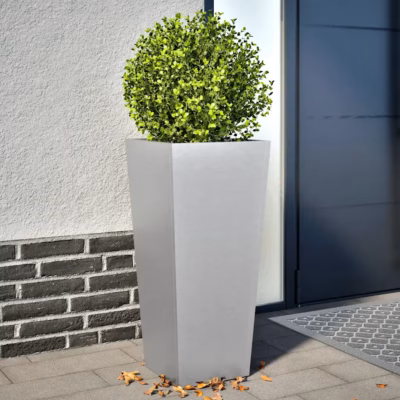 Aia taimekastid põhjaga, 2 tk, tsingitud teras, hõbedane, 35 x 35 x 75 cm