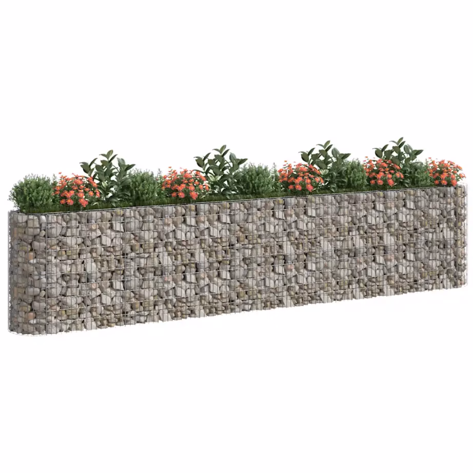 Gabioon taimelava tsingitud rauast, hõbedane, 470 x 50 x 100 cm – 3