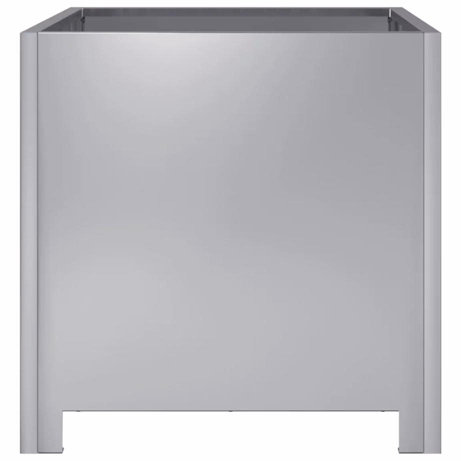 Aia taimekast põhjaga, tsingitud teras, hõbedane, 40 x 40 x 40 cm – 5