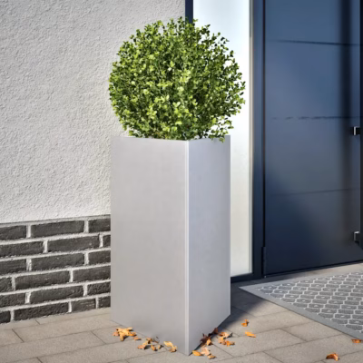 Aia taimekast põhjaga, tsingitud teras, hõbedane, 50 x 43 x 75 cm