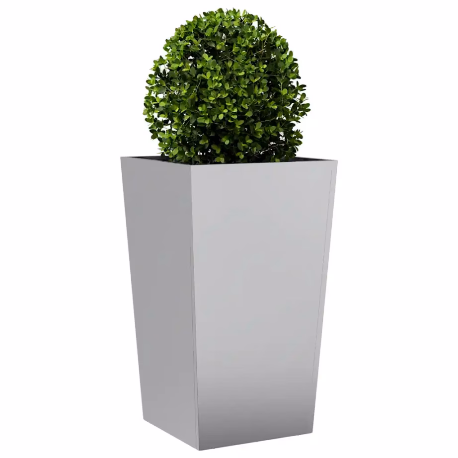 Põhjaga aia taimekastid, 2 tk, tsingitud teras, hõbedane, 45 x 45 x 75 cm – 4