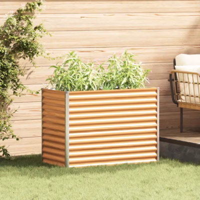 Helepruun tsingitud terasest kõrgendatud aiakast 98 x 50 x 68 cm