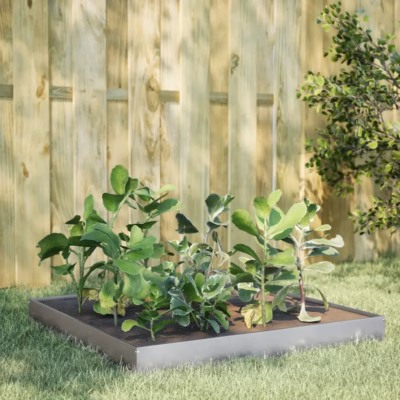 Tsingitud terasest kõrgpeenar, 100 x 100 x 18,5 cm, hõbedane