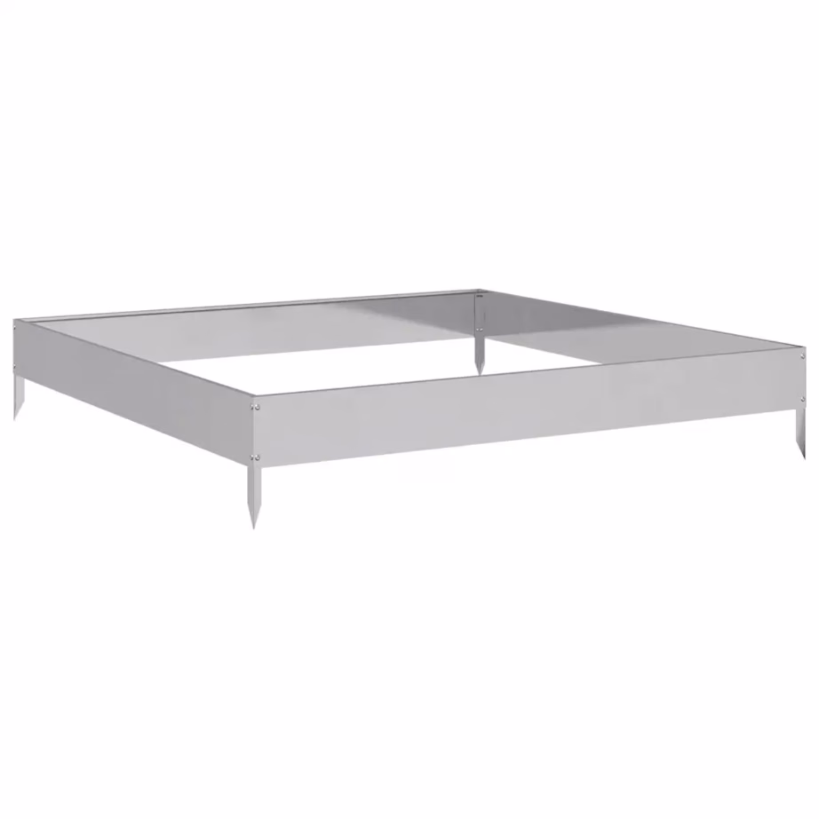 Tsingitud terasest kõrgpeenar, 100 x 100 x 18,5 cm, hõbedane – 2