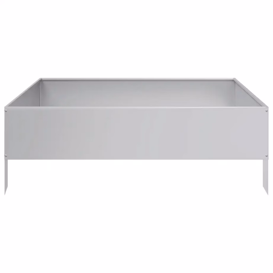 Tsingitud terasest kõrgpeenar taimekast, hõbedane, 100 x 100 x 33,5 cm, avatud põhjaga – 5