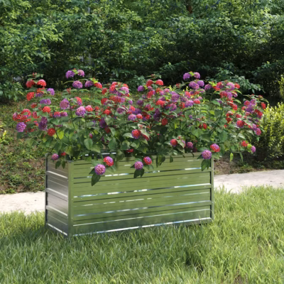 Tsingitud terasest peenrakast, hõbedane, 100 x 40 x 45 cm