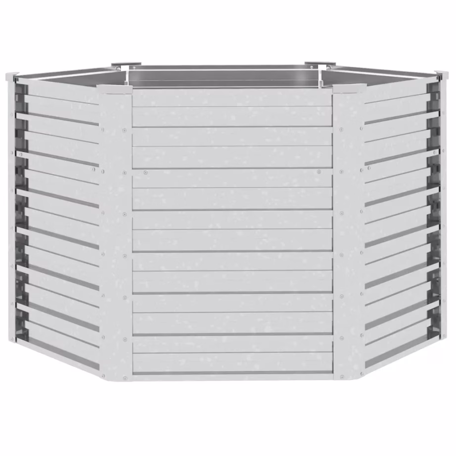 Tsingitud terasest peenrakast avatud põhjaga, hõbedane, 129 x 129 x 77 cm – 3