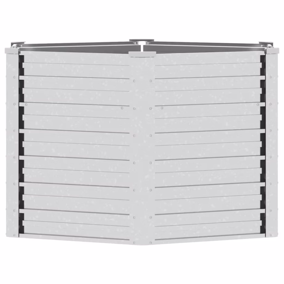 Tsingitud terasest peenrakast avatud põhjaga, hõbedane, 129 x 129 x 77 cm – 6