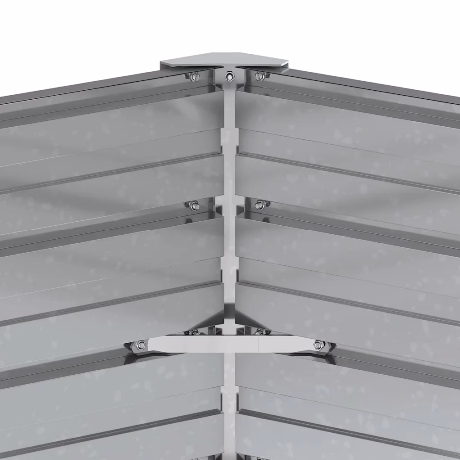 Tsingitud terasest peenrakast avatud põhjaga, hõbedane, 129 x 129 x 77 cm – 7