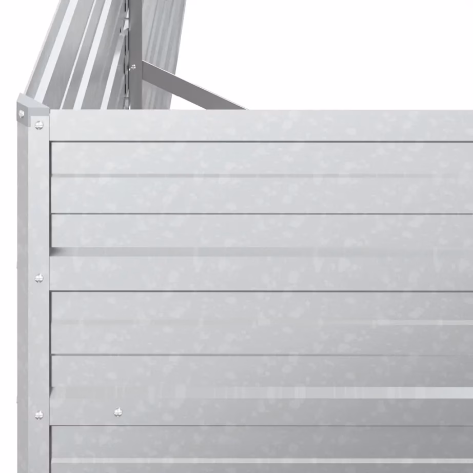 Tsingitud terasest peenrakast, hõbedane, 160 x 80 x 77 cm – 7