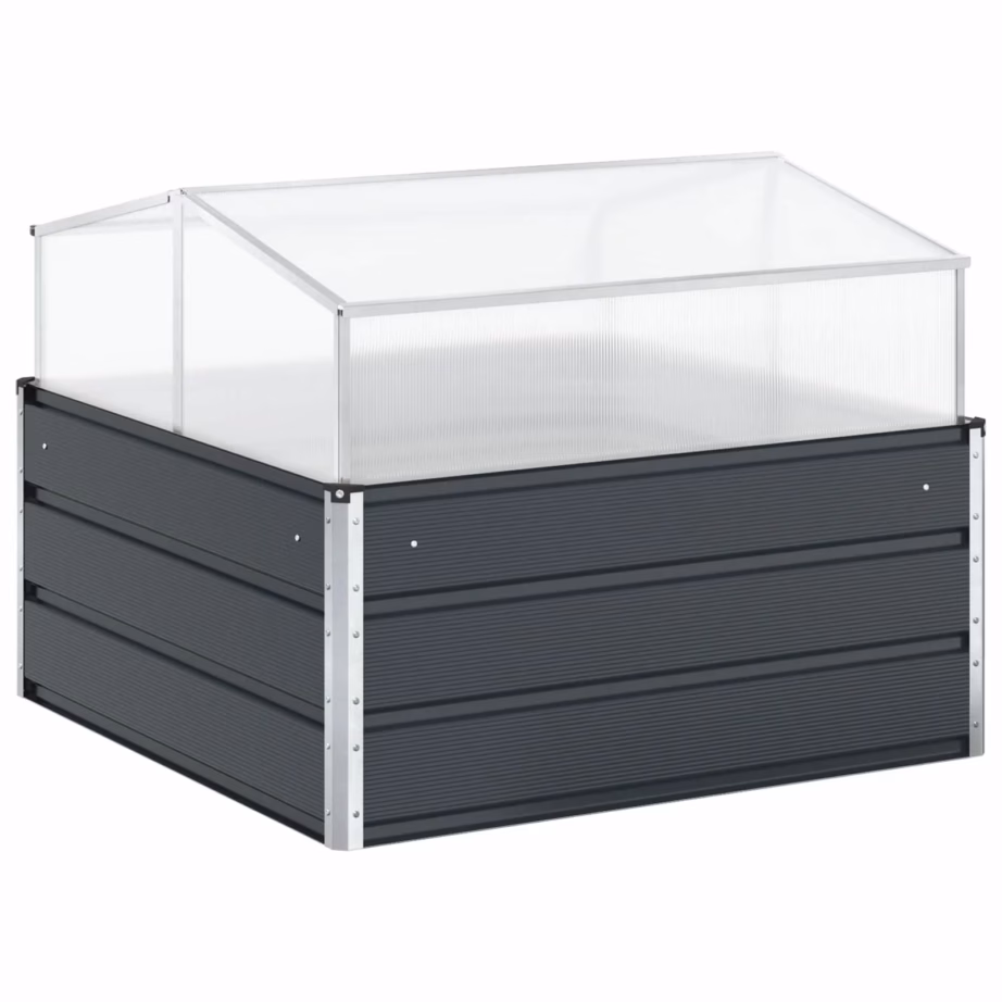 Antratsiitne tsingitud terasest taimekast, 100 x 100 x 77 cm – 6