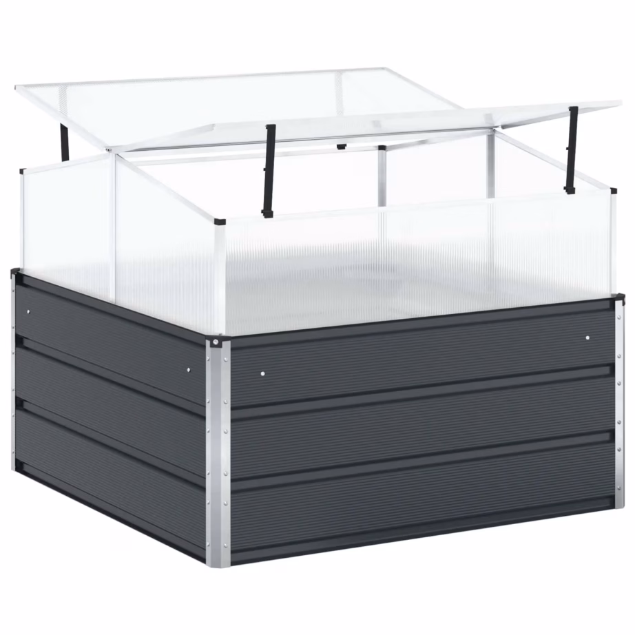 Antratsiitne tsingitud terasest taimekast, 100 x 100 x 77 cm – 8