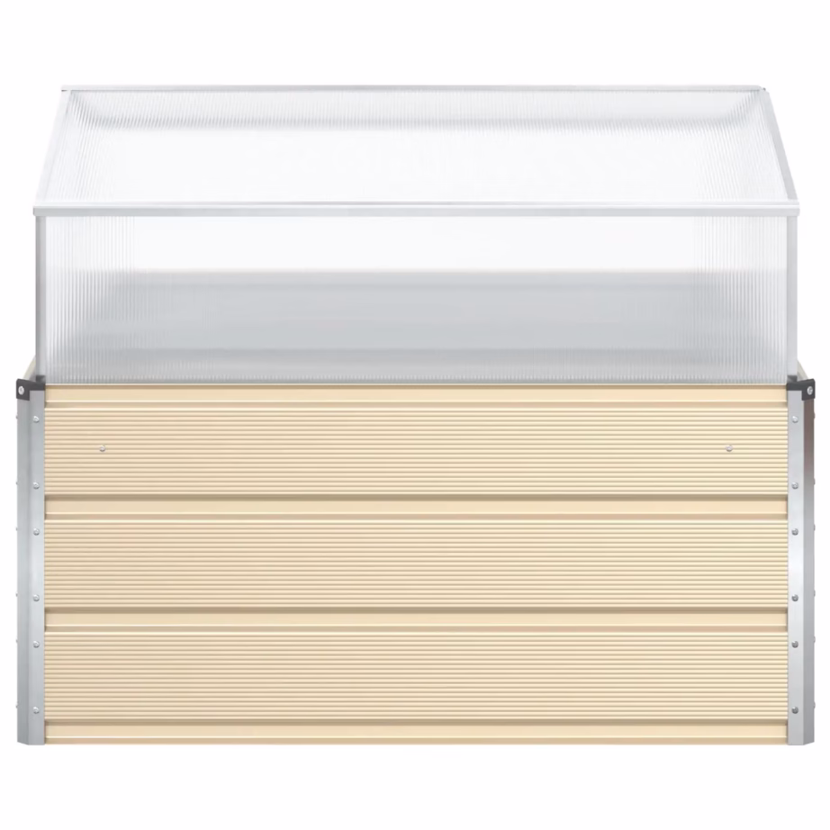 Tsingitud terasest taimekast, valge, 100 x 100 x 77 cm – 4