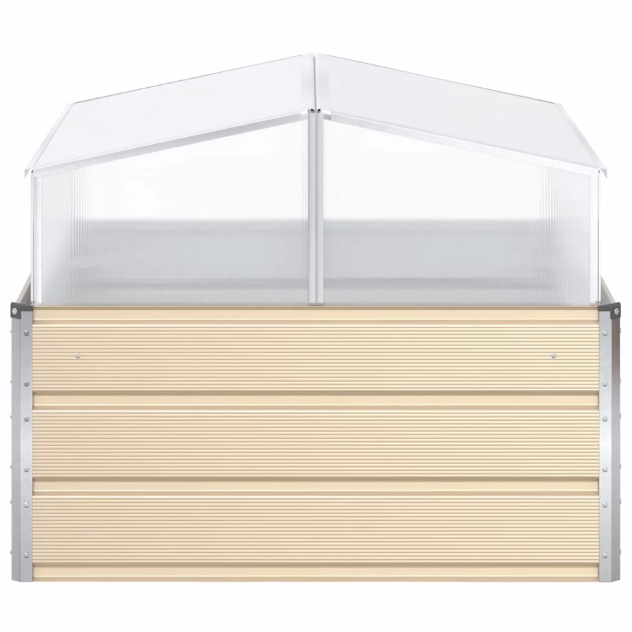 Tsingitud terasest taimekast, valge, 100 x 100 x 77 cm – 5