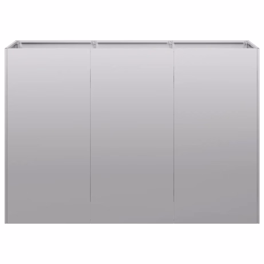 Tsingitud terasest taimekast, hõbedane, 120 x 40 x 80 cm, avatud põhjaga – 4