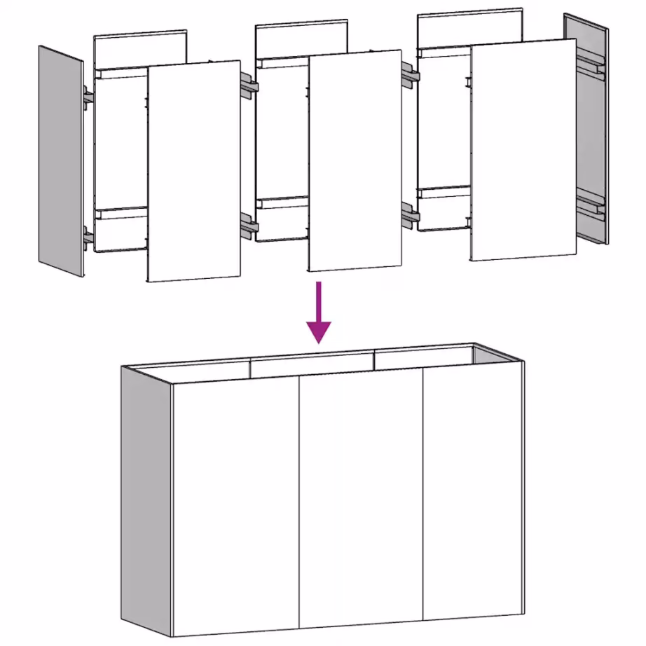 Tsingitud terasest taimekast, hõbedane, 120 x 40 x 80 cm, avatud põhjaga – 6