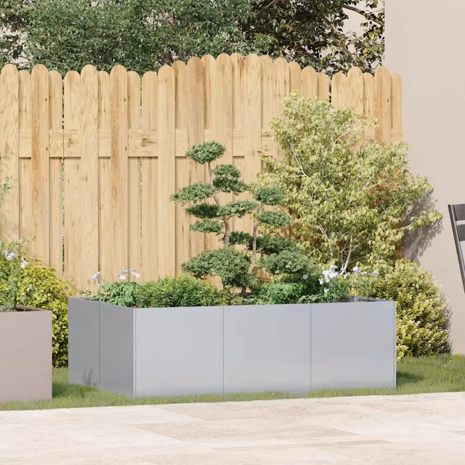 Tsingitud terasest taimekast avatud põhjaga, hõbedane, 120 x 80 x 40 cm – 3