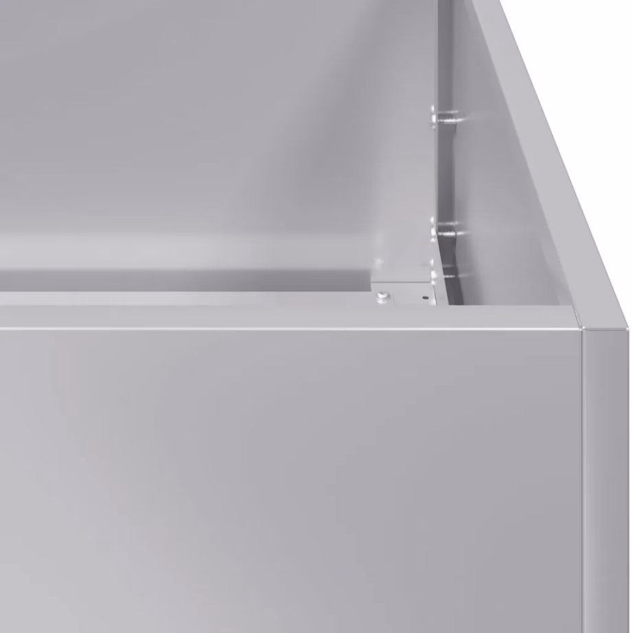 Tsingitud terasest taimekast avatud põhjaga, hõbedane, 120 x 80 x 40 cm – 7