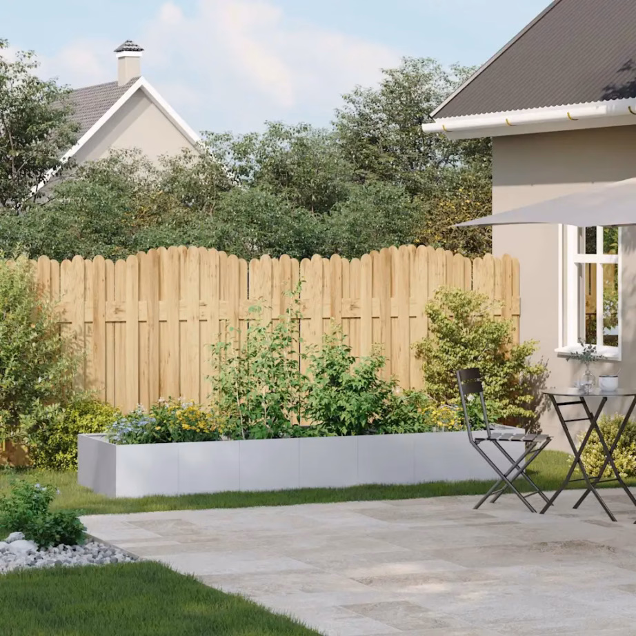 Tsingitud terasest taimekast, hõbedane, 280 x 80 x 40 cm, avatud põhjaga – 3