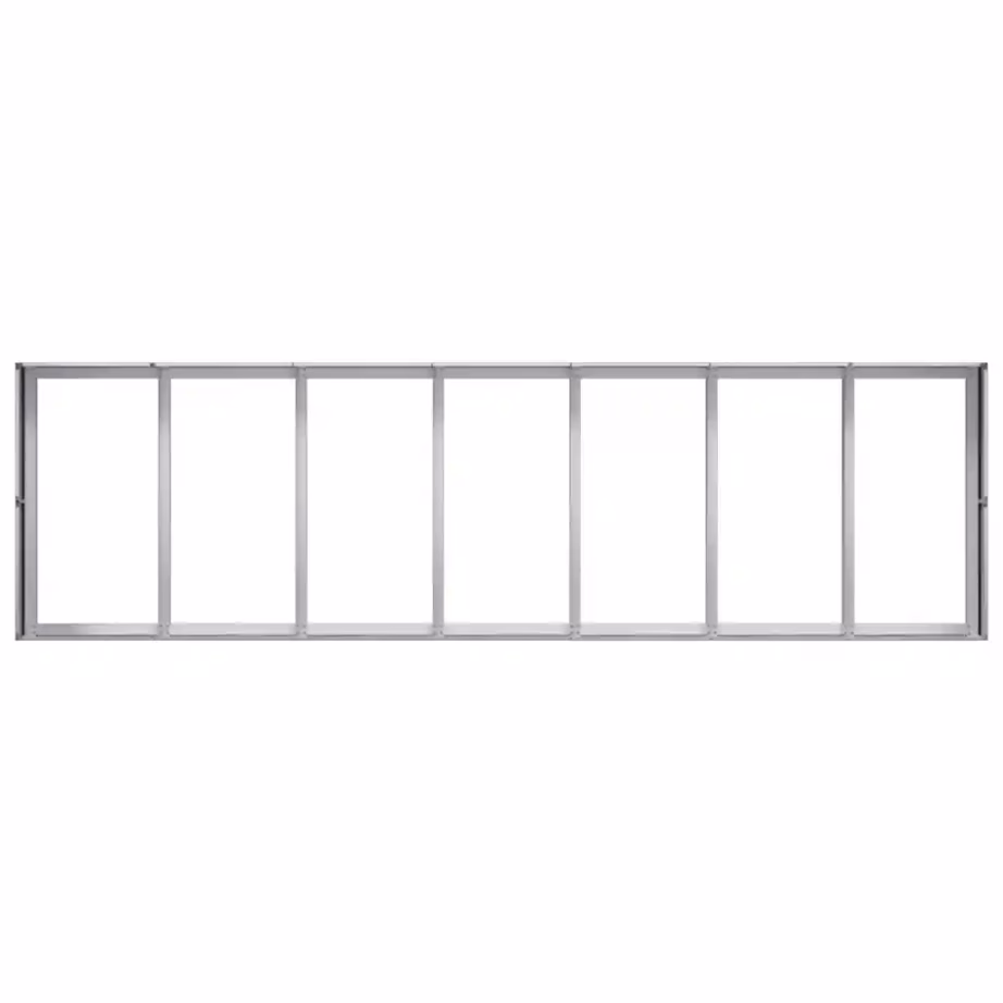 Tsingitud terasest taimekast, hõbedane, 280 x 80 x 40 cm, avatud põhjaga – 5