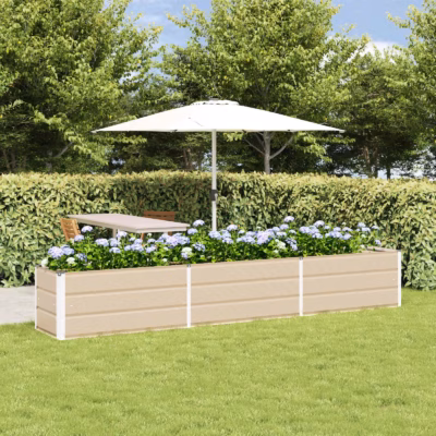 Tsingitud terasest taimekast, valge, 290 x 50 x 45 cm