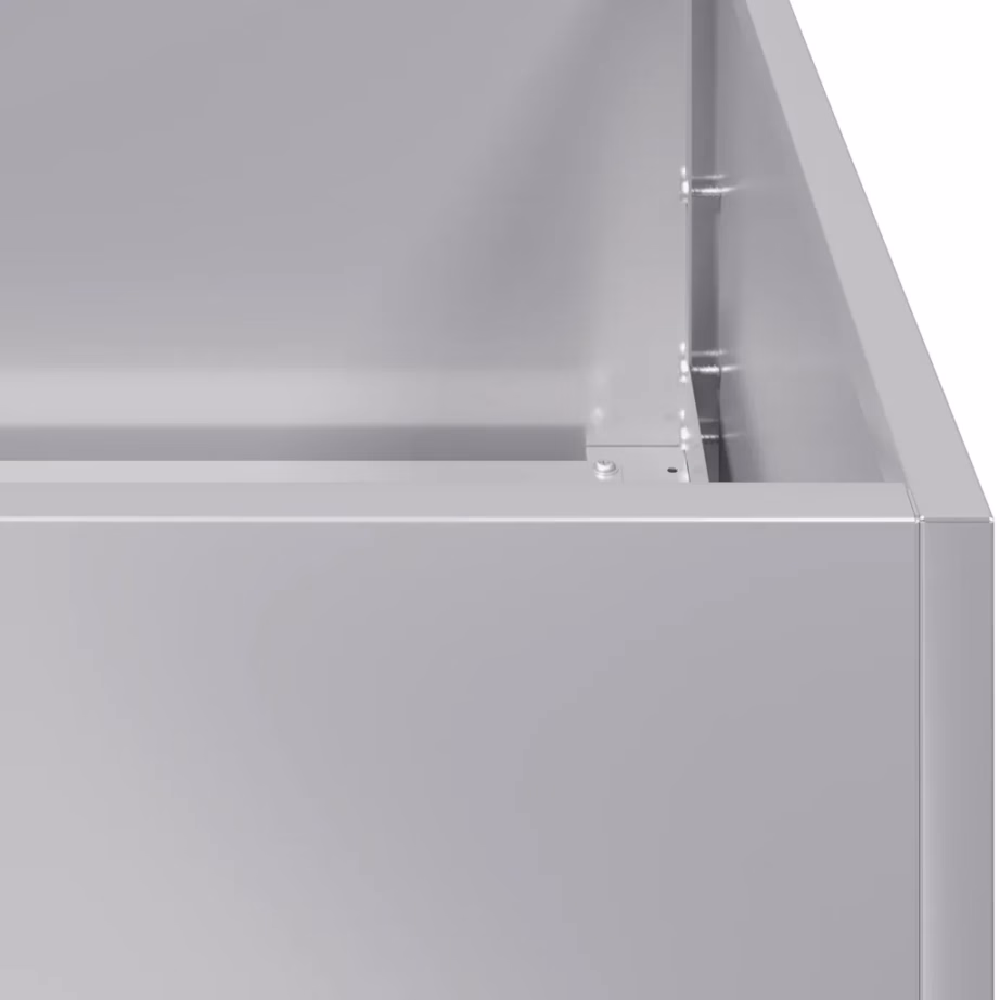 Pikk tsingitud terasest taimekast avatud põhjaga, hõbedane, 360 x 40 x 40 cm – 7