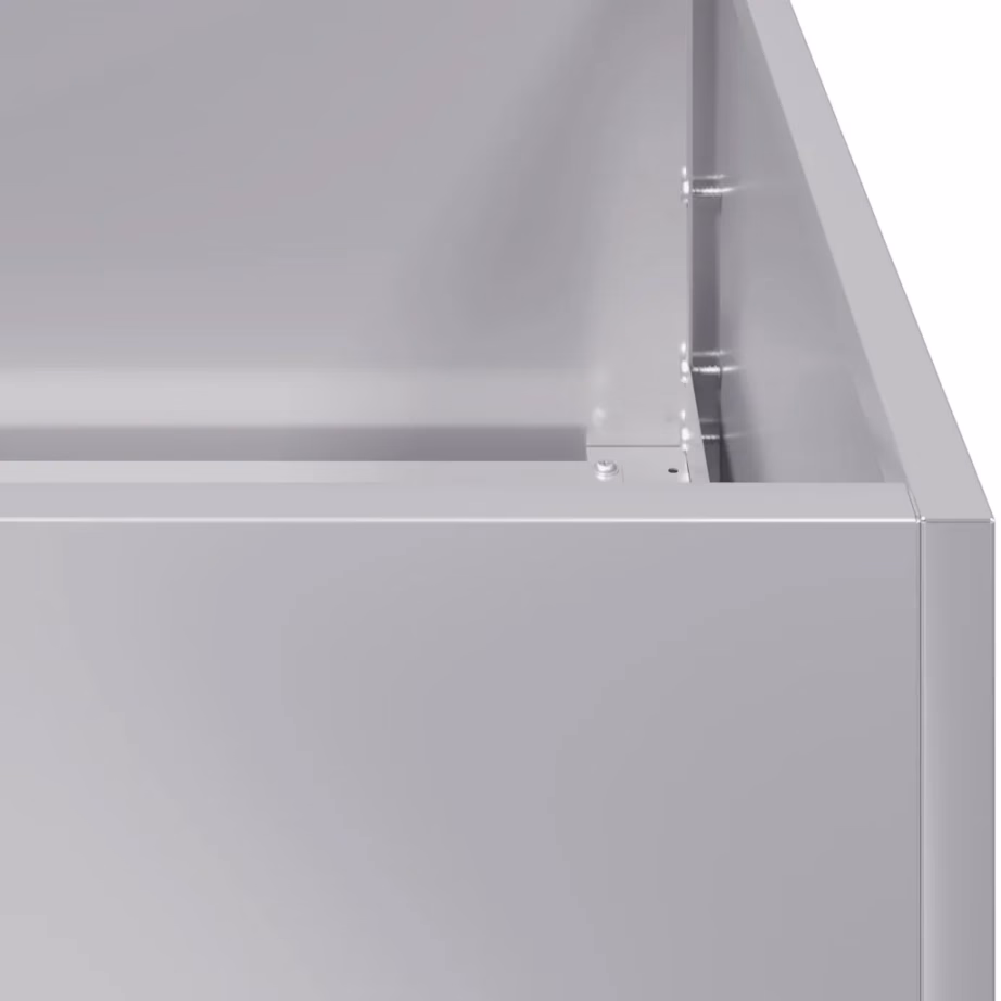 Tsingitud terasest taimekast avatud põhjaga, hõbedane, 360 x 80 x 40 cm – 7