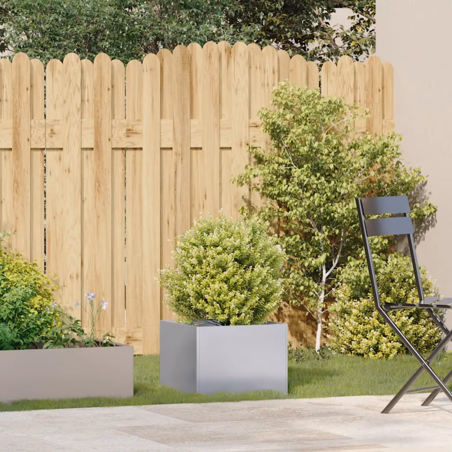 Hõbedane tsingitud terasest taimekast avatud põhjaga, 40 x 40 x 30 cm – 3