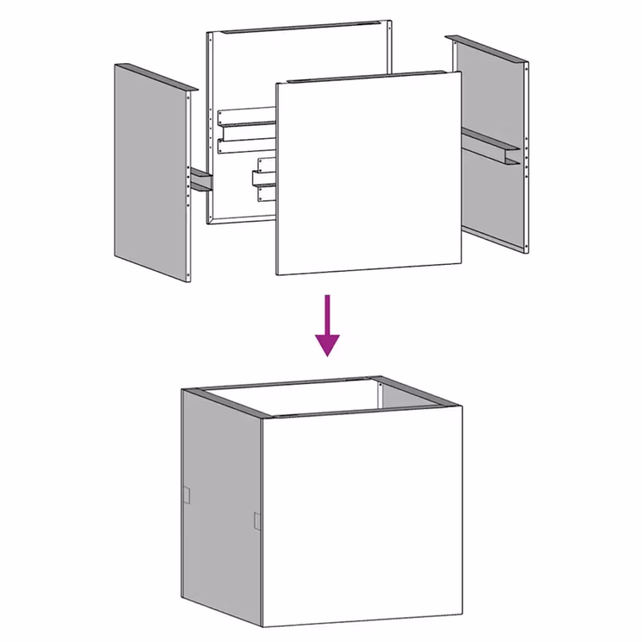 Tsingitud terasest taimekast avatud põhjaga, hõbedane, 40 x 40 x 40 cm – 6